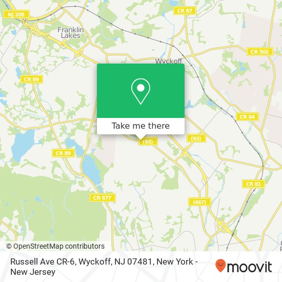 Russell Ave CR-6, Wyckoff, NJ 07481 map