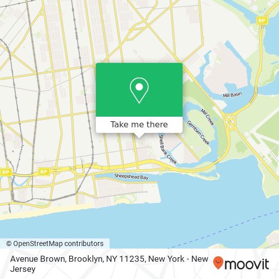 Mapa de Avenue Brown, Brooklyn, NY 11235