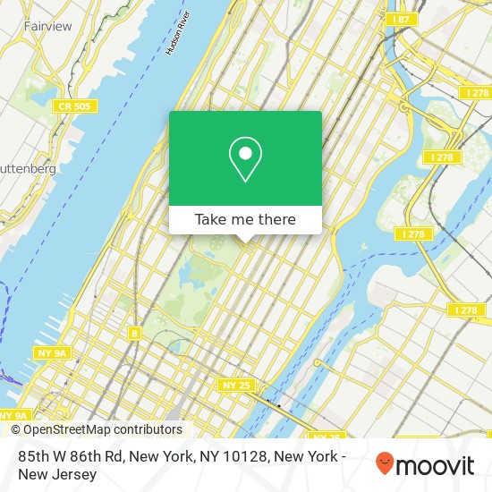 Mapa de 85th W 86th Rd, New York, NY 10128