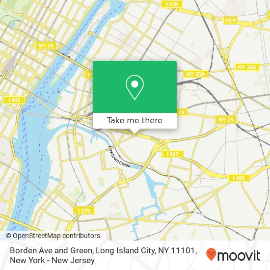 Mapa de Borden Ave and Green, Long Island City, NY 11101