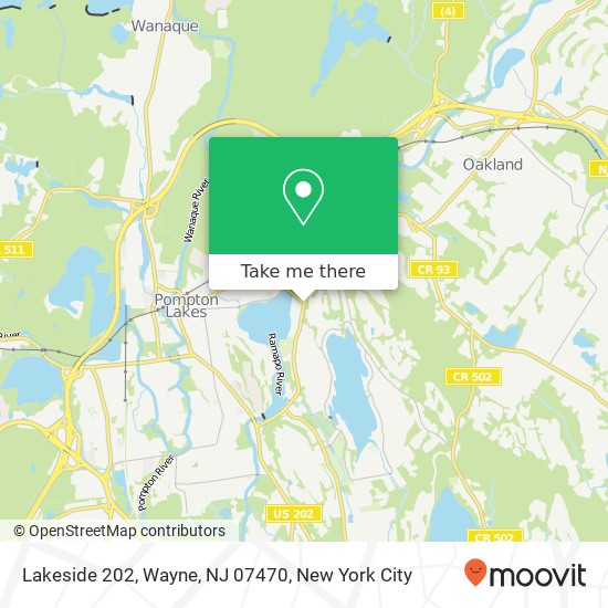 Mapa de Lakeside 202, Wayne, NJ 07470