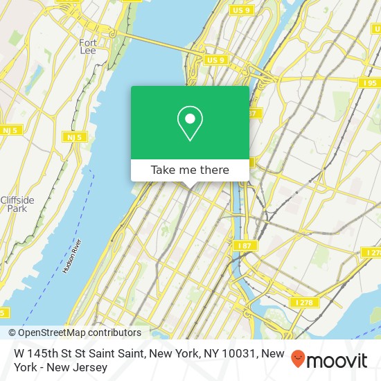 Mapa de W 145th St St Saint Saint, New York, NY 10031
