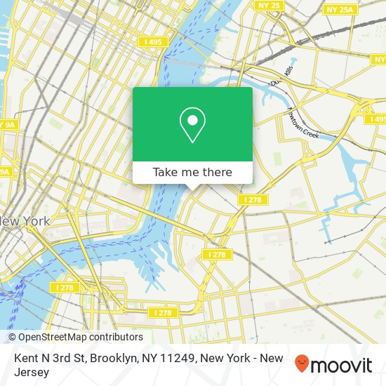 Mapa de Kent N 3rd St, Brooklyn, NY 11249