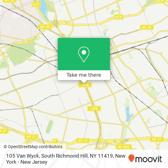 Mapa de 105 Van Wyck, South Richmond Hill, NY 11419