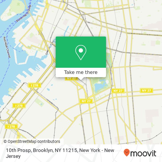 Mapa de 10th Prosp, Brooklyn, NY 11215
