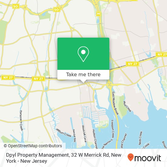 Mapa de Dpyl Property Management, 32 W Merrick Rd