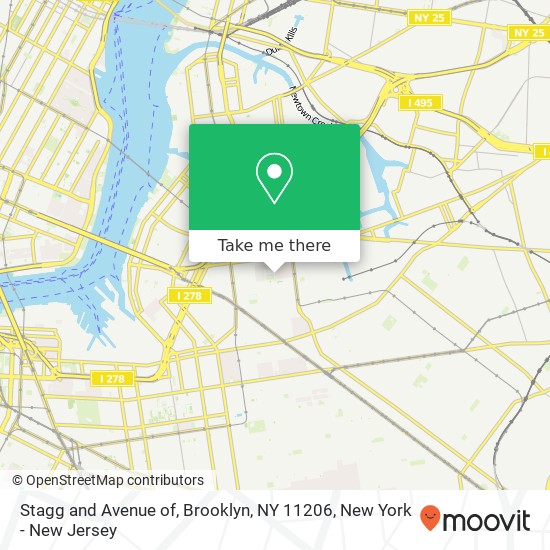 Mapa de Stagg and Avenue of, Brooklyn, NY 11206