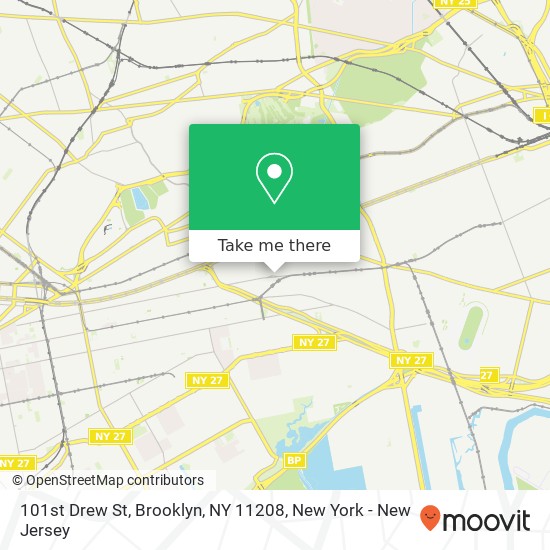 Mapa de 101st Drew St, Brooklyn, NY 11208