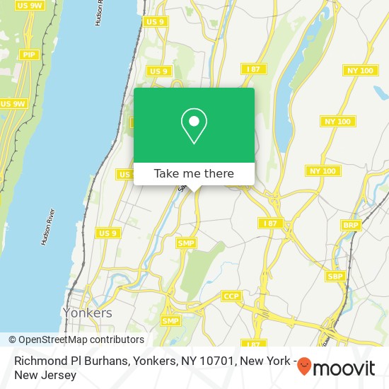 Mapa de Richmond Pl Burhans, Yonkers, NY 10701
