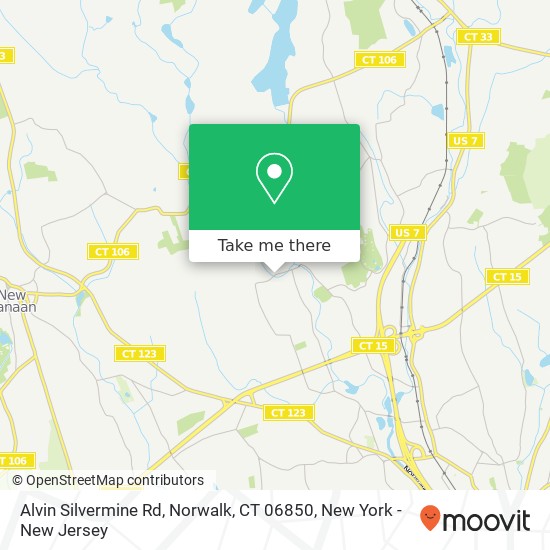 Mapa de Alvin Silvermine Rd, Norwalk, CT 06850