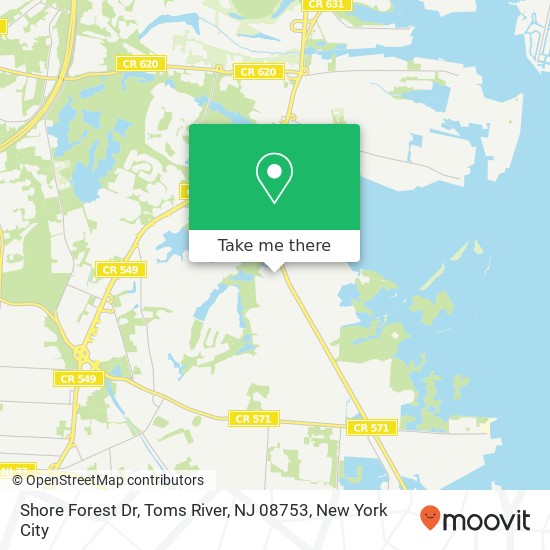 Mapa de Shore Forest Dr, Toms River, NJ 08753