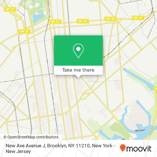 Mapa de New Ave Avenue J, Brooklyn, NY 11210