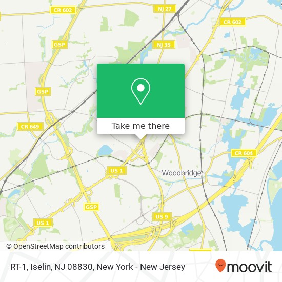 Mapa de RT-1, Iselin, NJ 08830