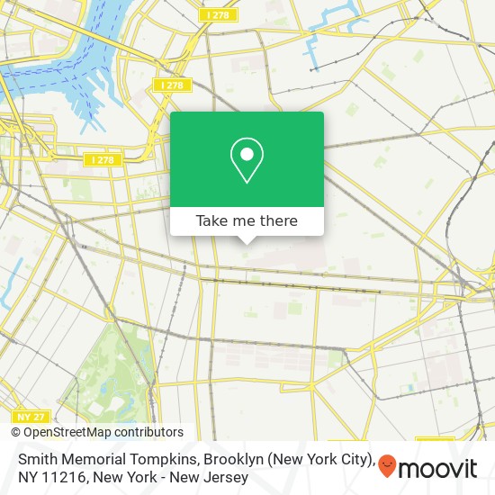 Mapa de Smith Memorial Tompkins, Brooklyn (New York City), NY 11216