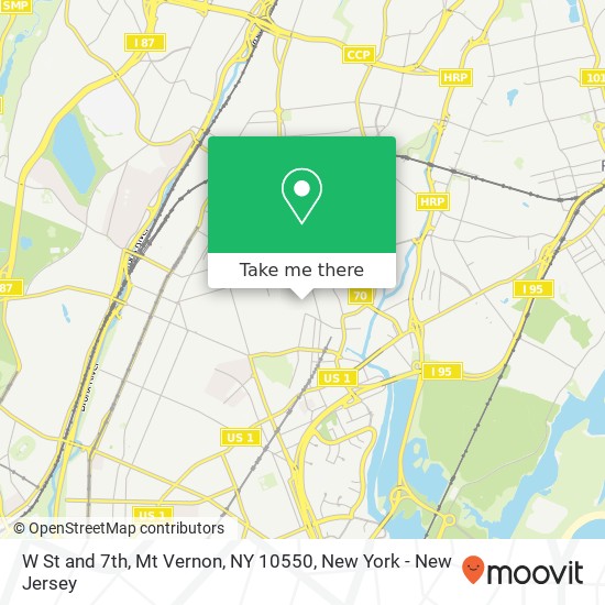 Mapa de W St and 7th, Mt Vernon, NY 10550