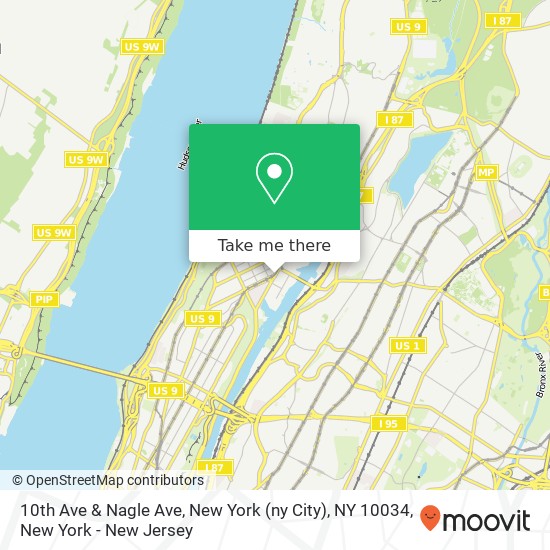 10th Ave & Nagle Ave, New York (ny City), NY 10034 map