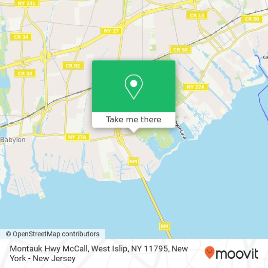 Mapa de Montauk Hwy McCall, West Islip, NY 11795