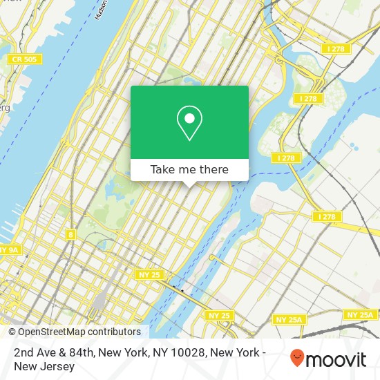 2nd Ave & 84th, New York, NY 10028 map