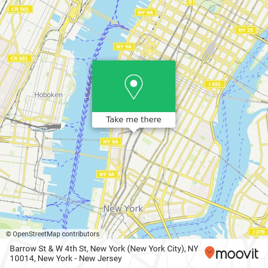 Barrow St & W 4th St, New York (New York City), NY 10014 map