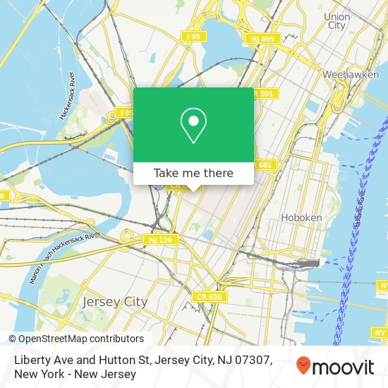 Mapa de Liberty Ave and Hutton St, Jersey City, NJ 07307