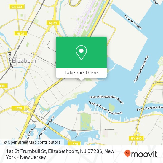 1st St Trumbull St, Elizabethport, NJ 07206 map