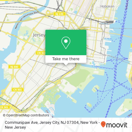 Mapa de Communipaw Ave, Jersey City, NJ 07304