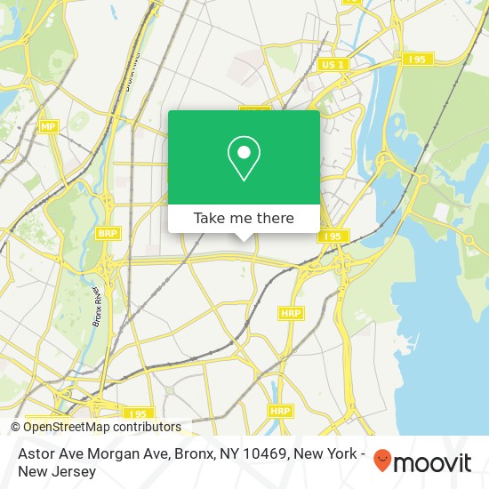 Mapa de Astor Ave Morgan Ave, Bronx, NY 10469
