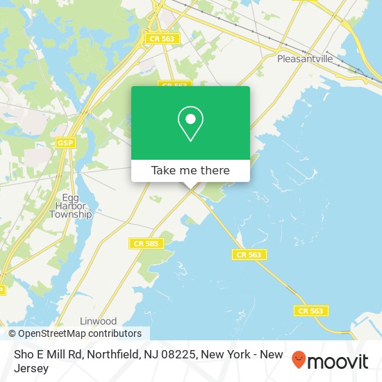 Mapa de Sho E Mill Rd, Northfield, NJ 08225