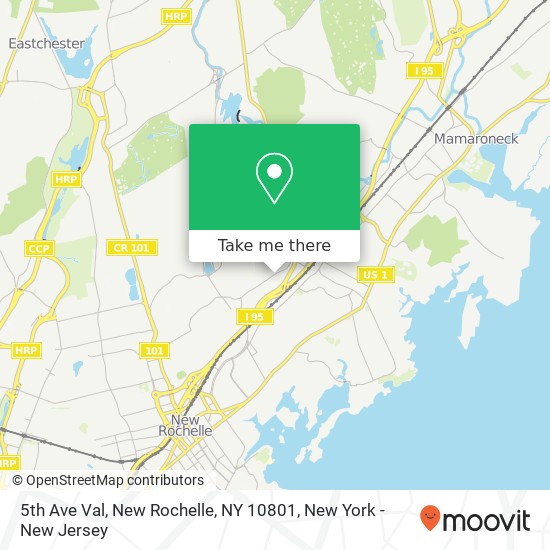 Mapa de 5th Ave Val, New Rochelle, NY 10801