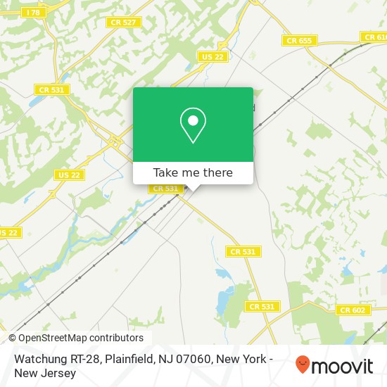 Mapa de Watchung RT-28, Plainfield, NJ 07060