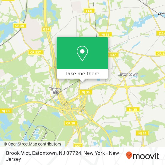 Brook Vict, Eatontown, NJ 07724 map