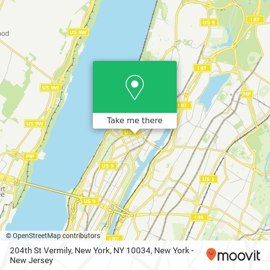 204th St Vermily, New York, NY 10034 map