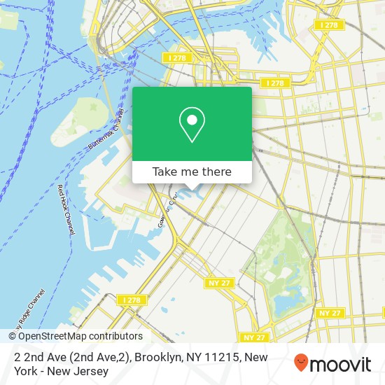 Mapa de 2 2nd Ave (2nd Ave,2), Brooklyn, NY 11215