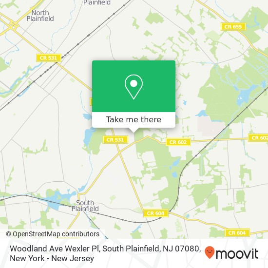 Mapa de Woodland Ave Wexler Pl, South Plainfield, NJ 07080