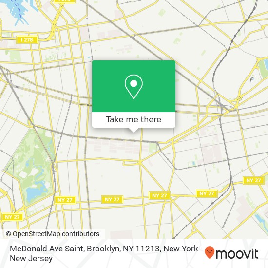 Mapa de McDonald Ave Saint, Brooklyn, NY 11213