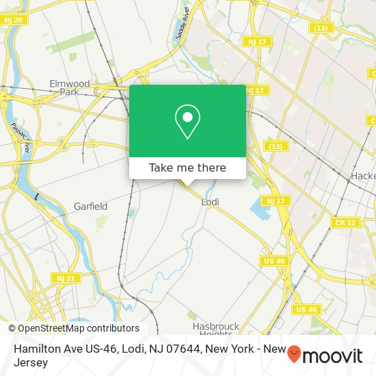 Hamilton Ave US-46, Lodi, NJ 07644 map