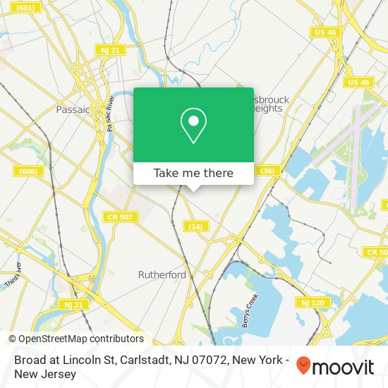 Mapa de Broad at Lincoln St, Carlstadt, NJ 07072