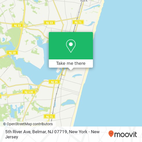 Mapa de 5th River Ave, Belmar, NJ 07719