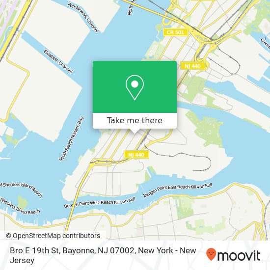 Mapa de Bro E 19th St, Bayonne, NJ 07002