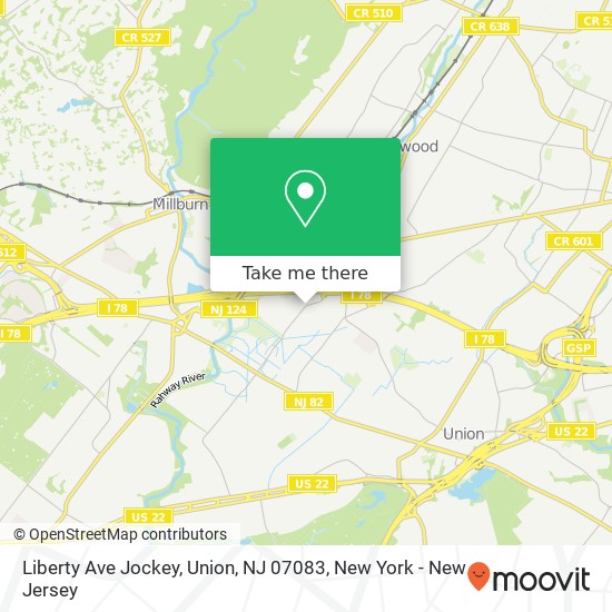 Mapa de Liberty Ave Jockey, Union, NJ 07083