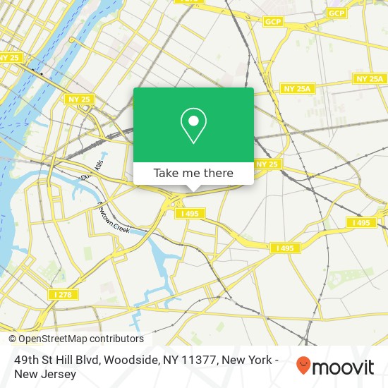 Mapa de 49th St Hill Blvd, Woodside, NY 11377