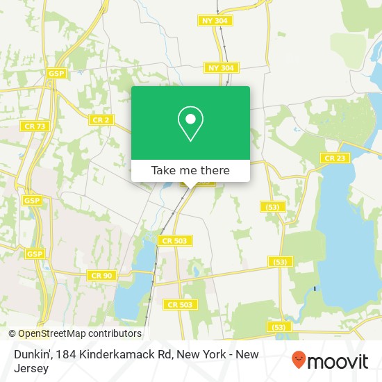 Mapa de Dunkin', 184 Kinderkamack Rd