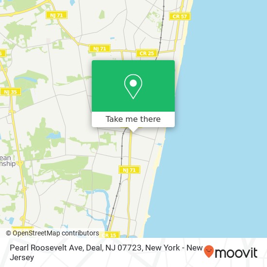 Mapa de Pearl Roosevelt Ave, Deal, NJ 07723