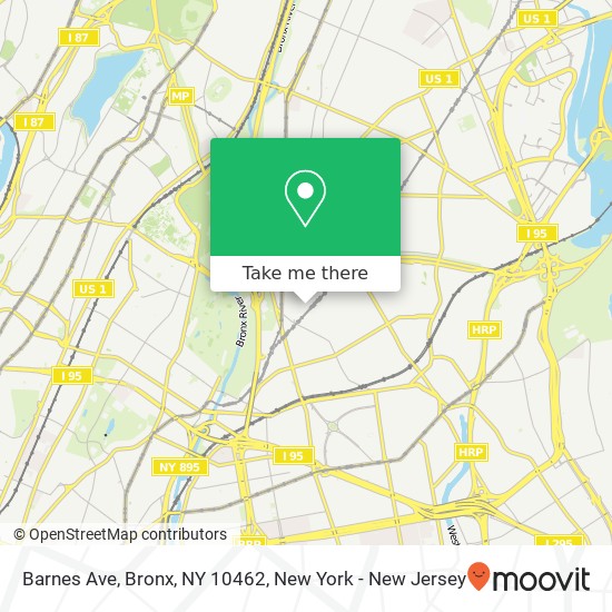 Mapa de Barnes Ave, Bronx, NY 10462