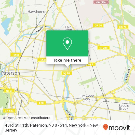 Mapa de 43rd St 11th, Paterson, NJ 07514