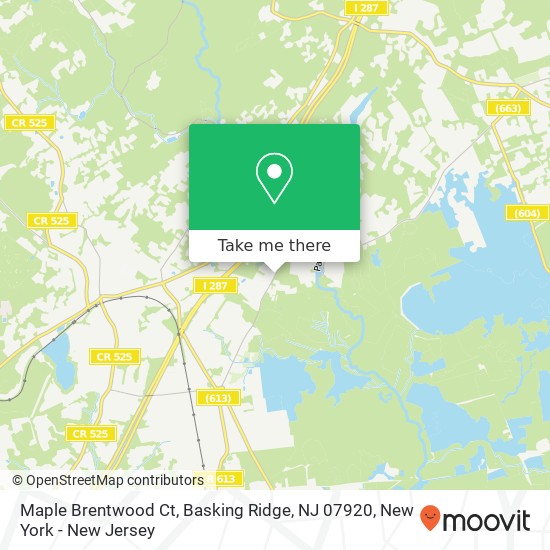 Mapa de Maple Brentwood Ct, Basking Ridge, NJ 07920