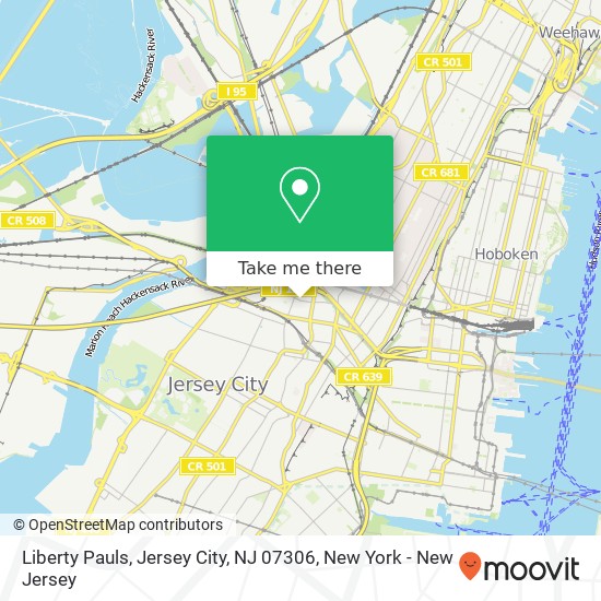 Mapa de Liberty Pauls, Jersey City, NJ 07306