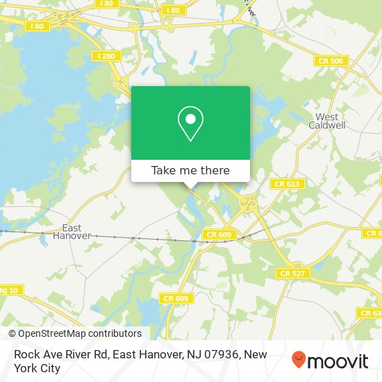 Rock Ave River Rd, East Hanover, NJ 07936 map