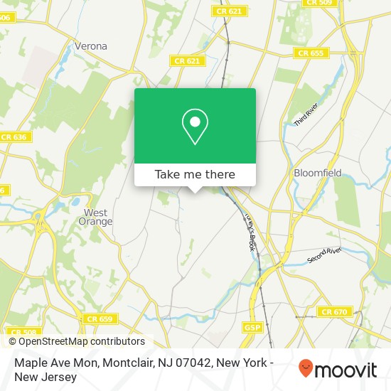Mapa de Maple Ave Mon, Montclair, NJ 07042