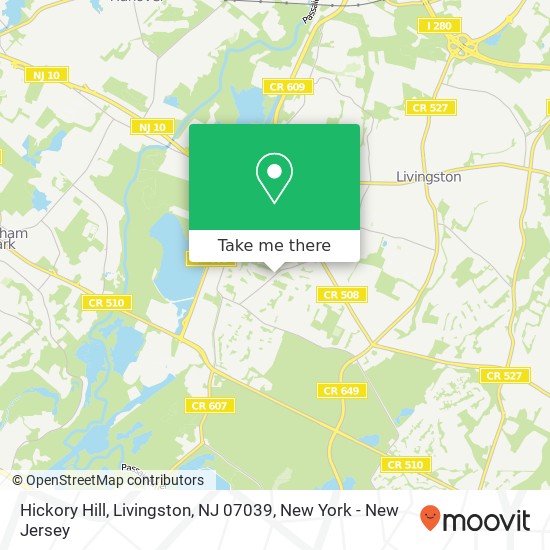 Mapa de Hickory Hill, Livingston, NJ 07039
